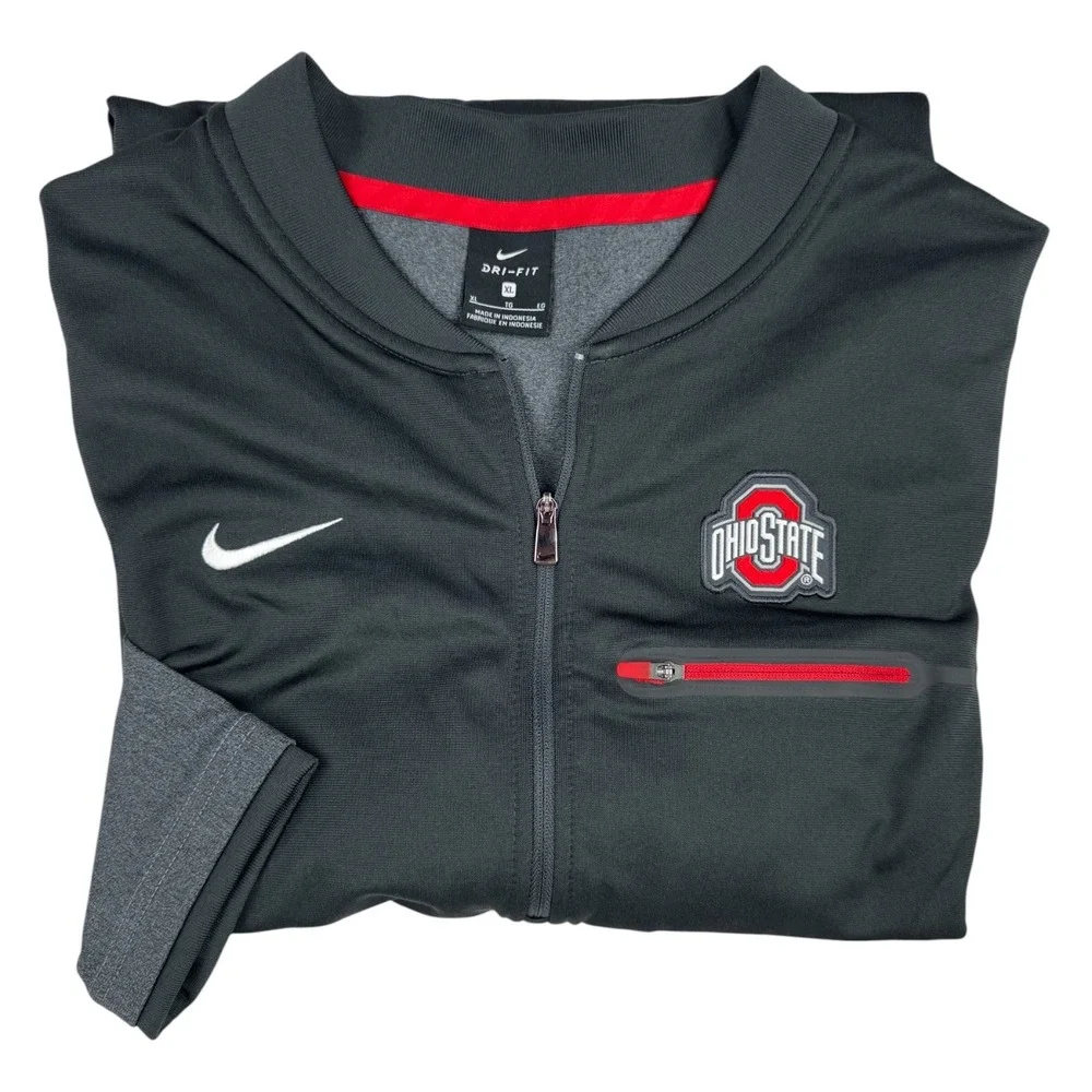 Nike Ohio State Buckeyes Dri-FIT Quarter Zip Pullover Mens XL Charcoal Grey NWT